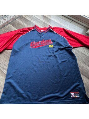 Jeff Gordon NASCAR Polo Shirt XL Blue & Red Chase Authentics